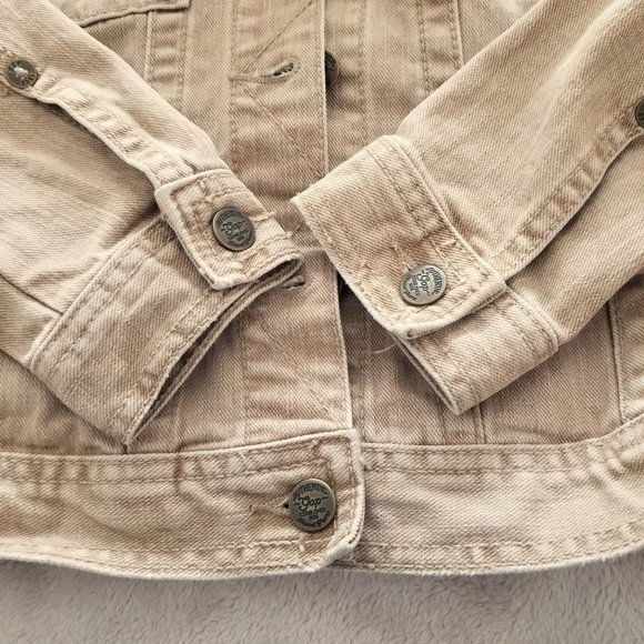 Girls GAP KIDS Youth L(10) Beige Tan Denim Button-Up Long Sleeve Jacket Pockets - Picture 8 of 13